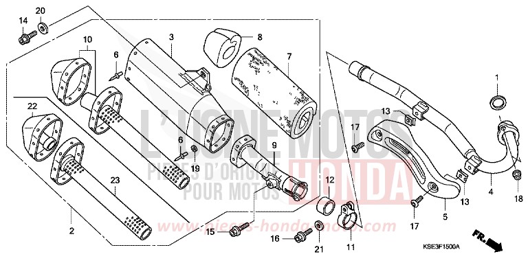 ABGAS-SCHALLDAEMPFER von CRF150R EXTREME RED (R292) von 2009