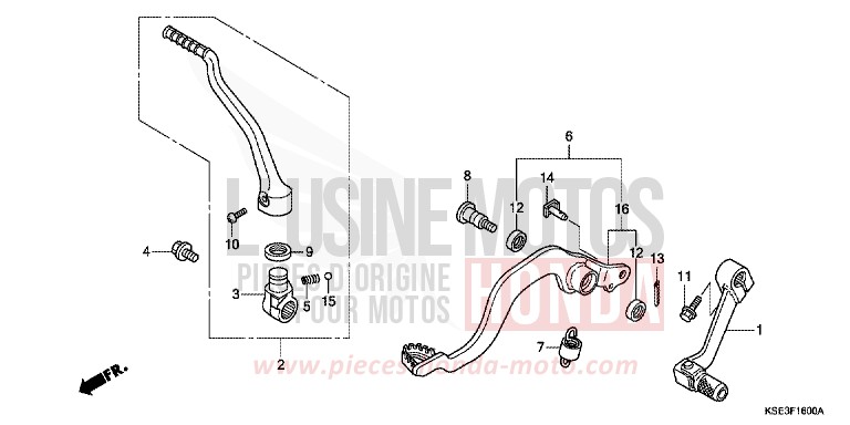 PEDAL/KICKSTARTER-ARM von CRF150R EXTREME RED (R292) von 2009