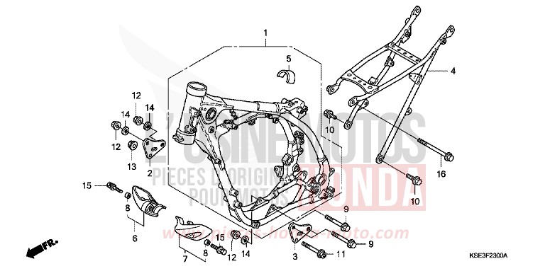 RAHMENKOERPER von CRF150R EXTREME RED (R292) von 2012