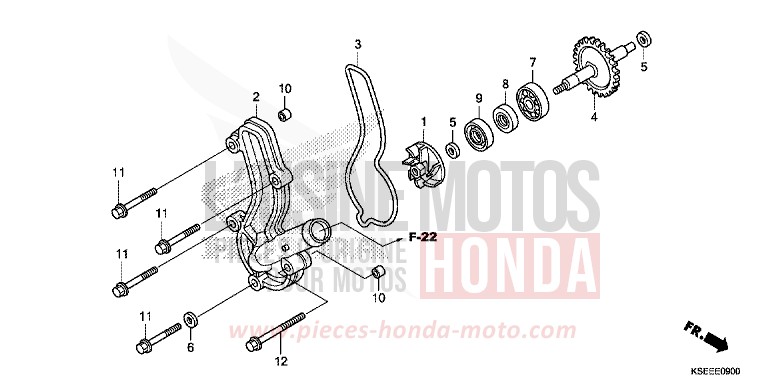 WASSERPUMPE von CRF150R EXTREME RED (R292) von 2013