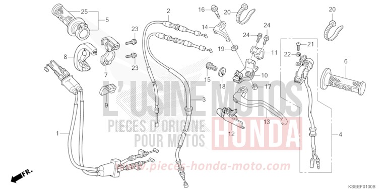 HEBELGRIFF/SCHALTER/KABEL von CRF150R EXTREME RED (R292) von 2013