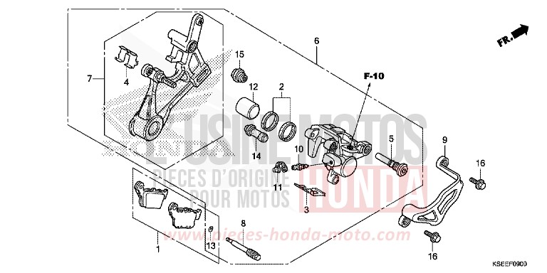 HINTERRAD-BREMSSATTEL von CRF150R EXTREME RED (R292) von 2013
