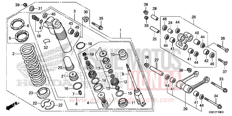 KISSEN, HINTEN von CRF150R EXTREME RED (R292) von 2013