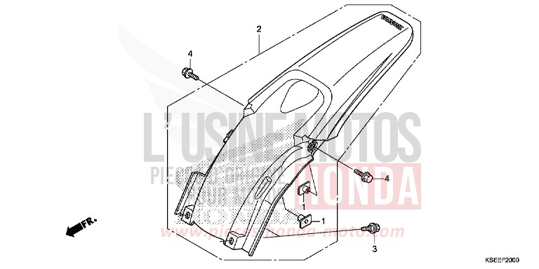 KOTFLUEGEL, HINTEN von CRF150R EXTREME RED (R292) von 2014