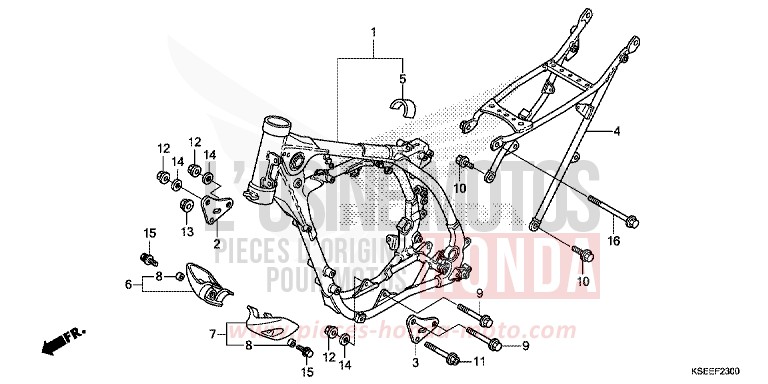 RAHMENKOERPER von CRF150R EXTREME RED (R292) von 2014
