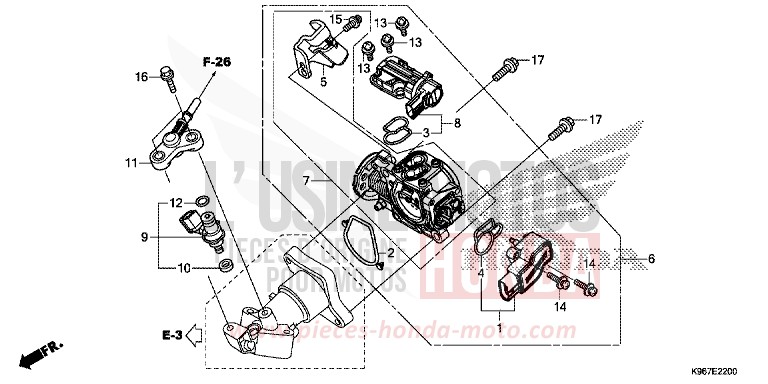 DROSSELKLAPPENGEHAEUSE/KRAFTSTOFFEINSPRITZUNG von PCX MAT CARBONIUM GRAY METALLIC (NHB52) von 2019