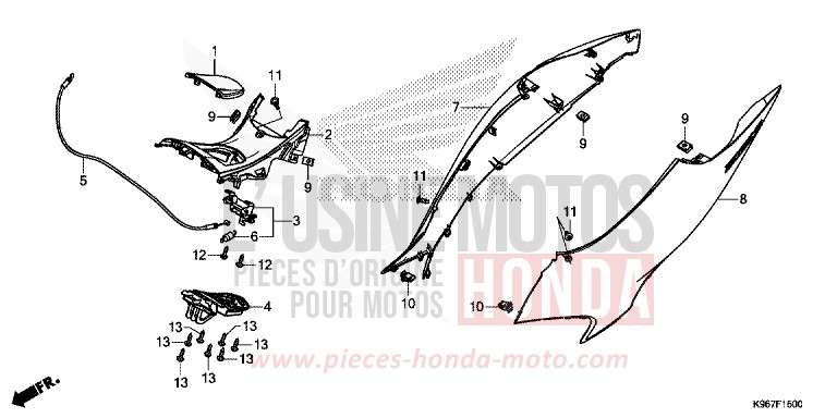 GEHAEUSEABDECKUNG von PCX MAT CARBONIUM GRAY METALLIC (NHB52) von 2019