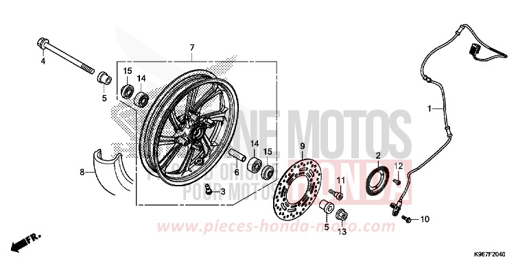 VORDERRAD von PCX MAT CARBONIUM GRAY METALLIC (NHB52) von 2019