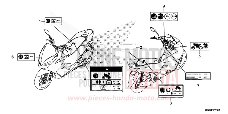 WARNETIKETT von PCX MAT CARBONIUM GRAY METALLIC (NHB52) von 2019