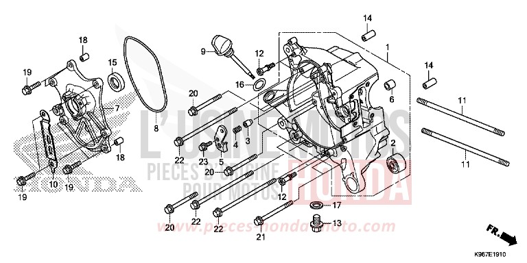 RECHTE KURBEL-GEHAEUSEHAELFTE von PCX PEARL COOL WHITE (NHA16) von 2019