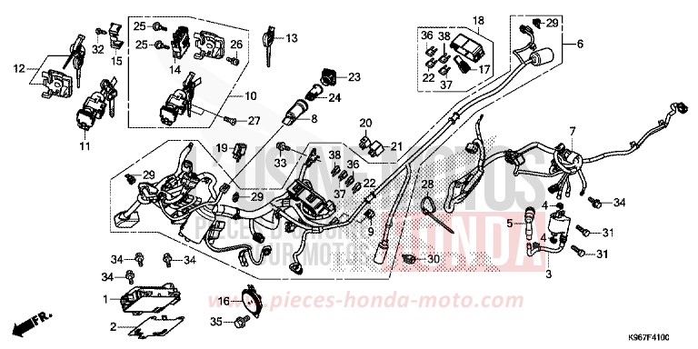KABELBAUM/SCHLOSS SATZ von PCX PEARL COOL WHITE (NHA16) von 2019