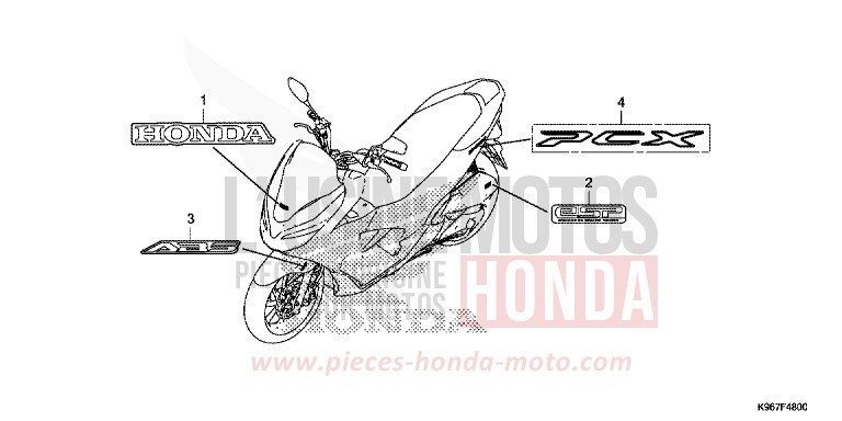 MARKE/EMBLEM von PCX PEARL COOL WHITE (NHA16) von 2019