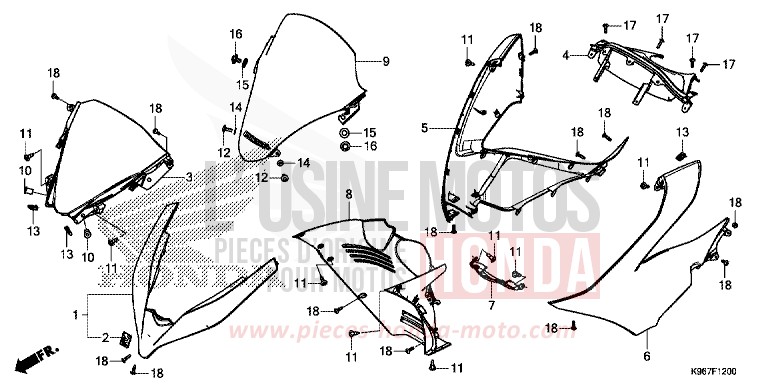 ABDECKUNG, VORNE von PCX PEARL NIGHTSTAR BLACK (NHA84) von 2019