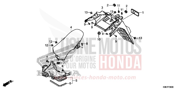 KOTFLUEGEL, HINTEN von PCX PEARL NIGHTSTAR BLACK (NHA84) von 2019