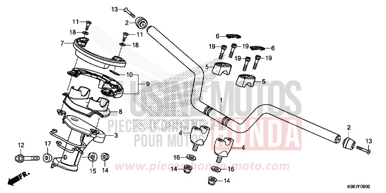 ROHRGRIFF/GRIFFABDECKUNG von PCX PEARL SPLENDOR RED (R369) von 2019