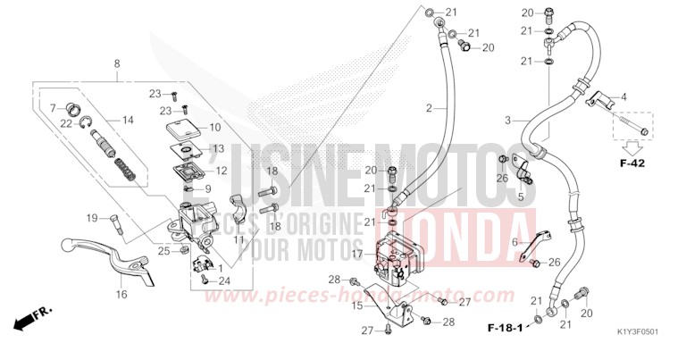 HAUPTBREMSZYLINDER, VORNE ZYLINDER (WW125A) von PCX CANDY LUSTER RED (R368) von 2021