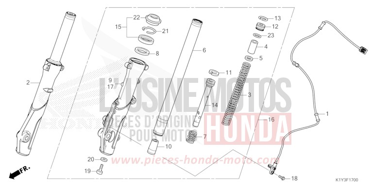 GABEL, VORNE von PCX MAT COSMO SILVER METALLIC (NHC35) von 2021