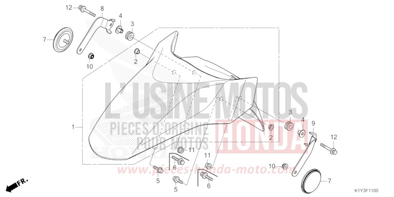 KOTFLUEGEL, VORNE von PCX MAT GALAXY BLACK METALLIC (NHA76) von 2021