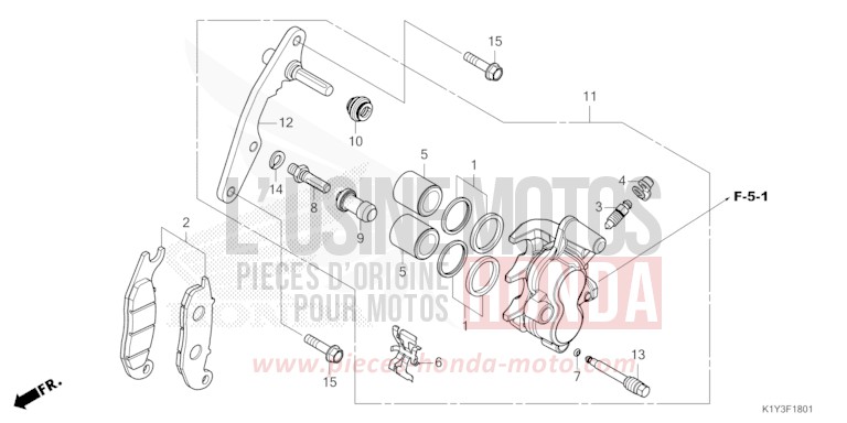 VORDERRAD-BREMSSATTEL (WW125A) von PCX MAT GALAXY BLACK METALLIC (NHA76) von 2021