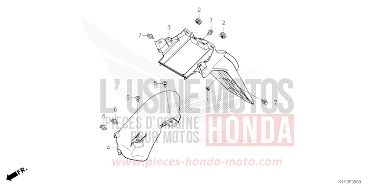 KOTFLUEGEL, HINTEN von PCX MAT GALAXY BLACK METALLIC (NHA76) von 2021