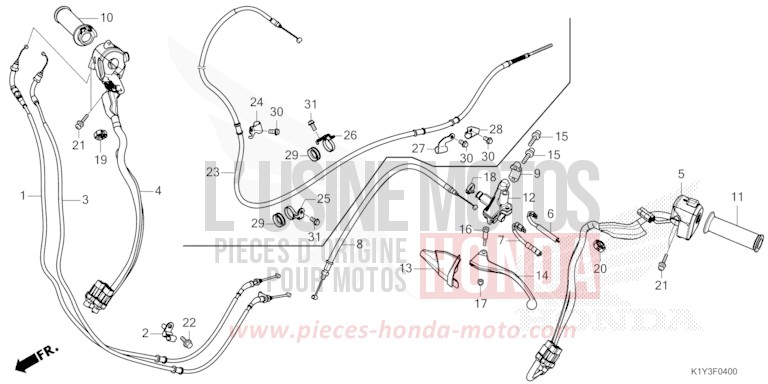 HEBELGRIFF/SCHALTER/KABEL von PCX PEARL JASMINE WHITE (NHB35) von 2021