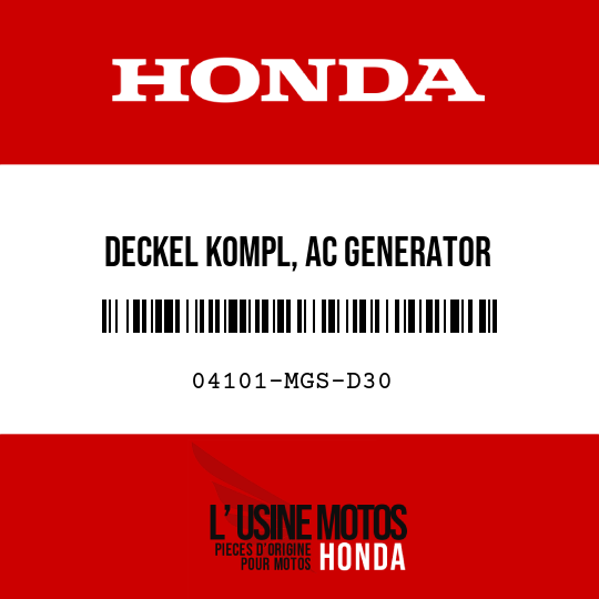 image de 04101-MGS-D30 DECKEL KOMPL, AC GENERATOR