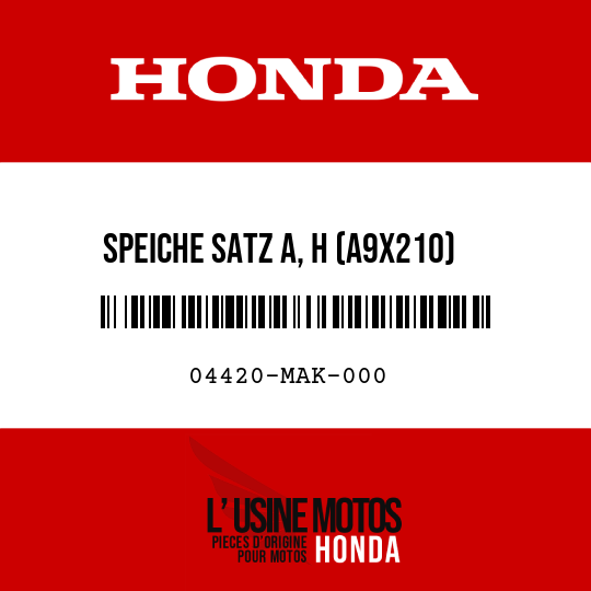 image de 04420-MAK-000 SPEICHE SATZ A, H (A9X210)