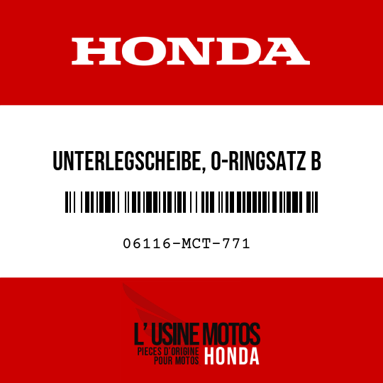 image de 06116-MCT-771 UNTERLEGSCHEIBE, O-RINGSATZ B