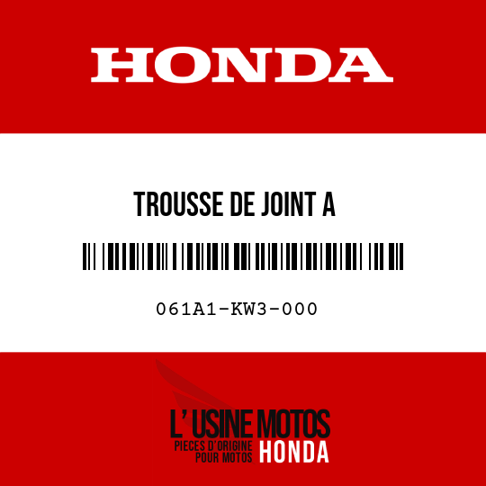 image de 061A1-KW3-000 TROUSSE DE JOINT A