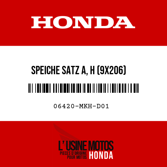 image de 06420-MKH-D01 SPEICHE SATZ A, H (9X206)