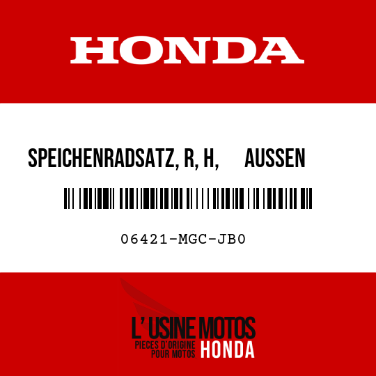 image de 06421-MGC-JB0 SPEICHENRADSATZ, R, H,      AUSSEN
