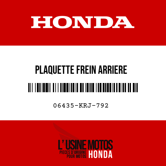 image de 06435-KRJ-792 PLAQUETTE FREIN ARRIERE