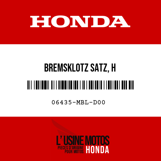 image de 06435-MBL-D00 BREMSKLOTZ SATZ, H