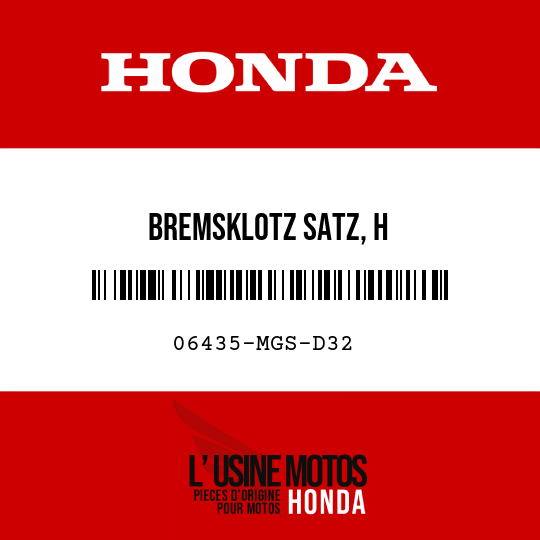 image de 06435-MGS-D32 BREMSKLOTZ SATZ, H