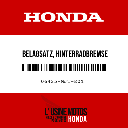 image de 06435-MJT-E01 BELAGSATZ, HINTERRADBREMSE