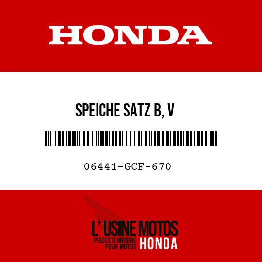 image de 06441-GCF-670 SPEICHE SATZ B, V