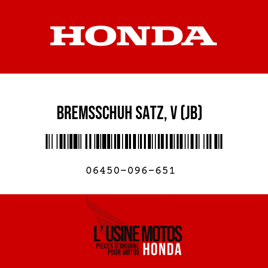 image de 06450-096-651 BREMSSCHUH SATZ, V (JB)