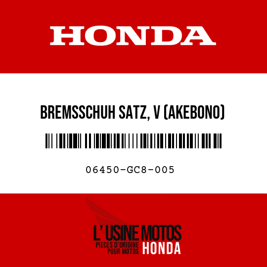 image de 06450-GC8-005 BREMSSCHUH SATZ, V (AKEBONO)