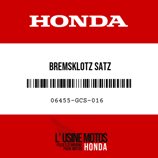 image de 06455-GCS-016 BREMSKLOTZ SATZ