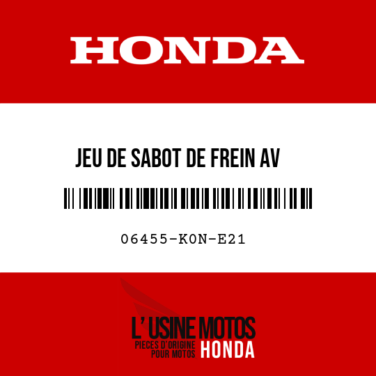 image de 06455-K0N-E21 JEU DE SABOT DE FREIN AV