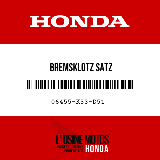 image de 06455-K33-D51 BREMSKLOTZ SATZ