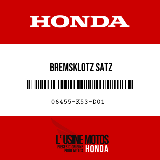 image de 06455-K53-D01 BREMSKLOTZ SATZ