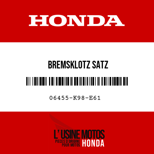 image de 06455-K98-E61 BREMSKLOTZ SATZ