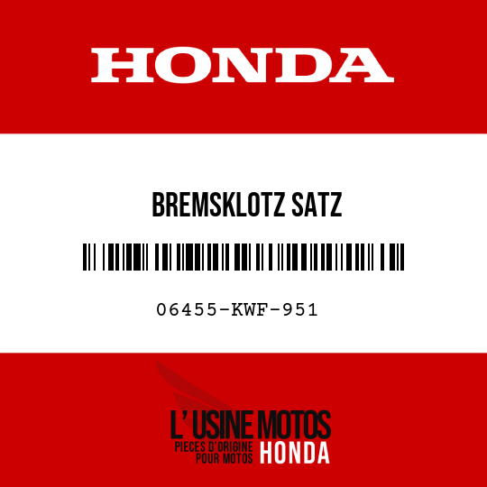 image de 06455-KWF-951 BREMSKLOTZ SATZ