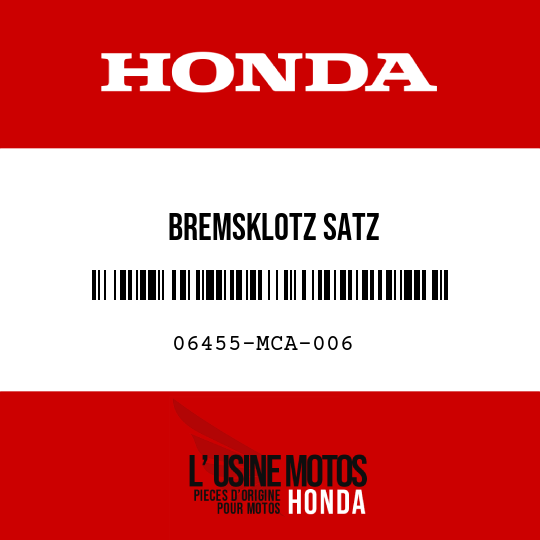 image de 06455-MCA-006 BREMSKLOTZ SATZ