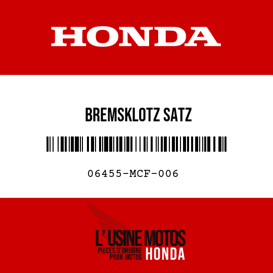 image de 06455-MCF-006 BREMSKLOTZ SATZ