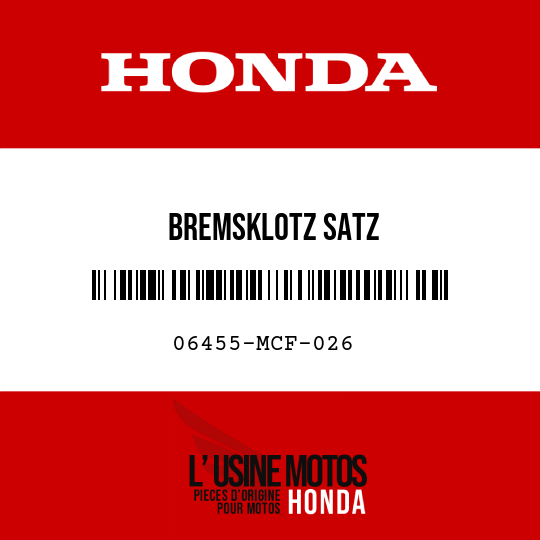 image de 06455-MCF-026 BREMSKLOTZ SATZ