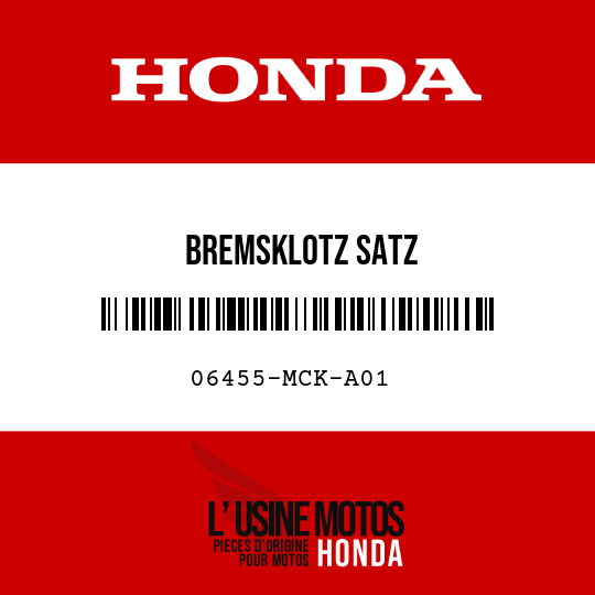 image de 06455-MCK-A01 BREMSKLOTZ SATZ
