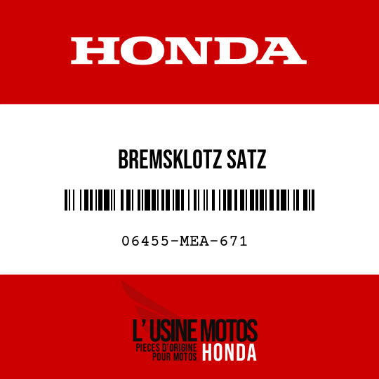 image de 06455-MEA-671 BREMSKLOTZ SATZ