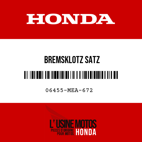 image de 06455-MEA-672 BREMSKLOTZ SATZ